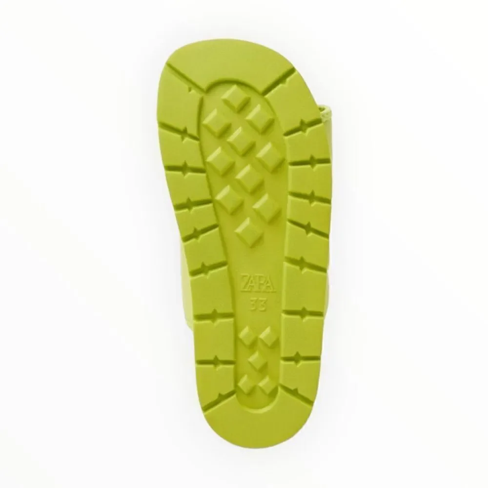 ZARA Kids | Lime Green | SOLID COLOR SANDALS